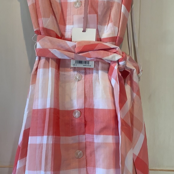 Alex Marie Pink and White Plaid Midi Dress - Picture 6 of 13